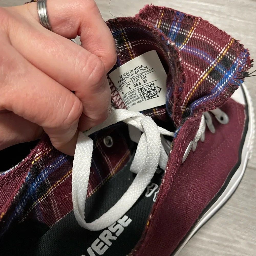 Maroon/Plaid Converse - Picture 8 of 8